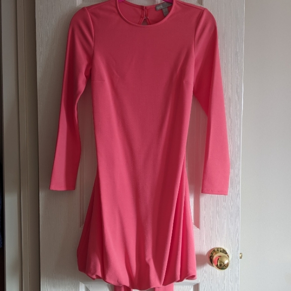 NWOT ASOS Coral-Pink Open Back Bubble Hem Dress UK 6/US 2 XS - Picture 5 of 8